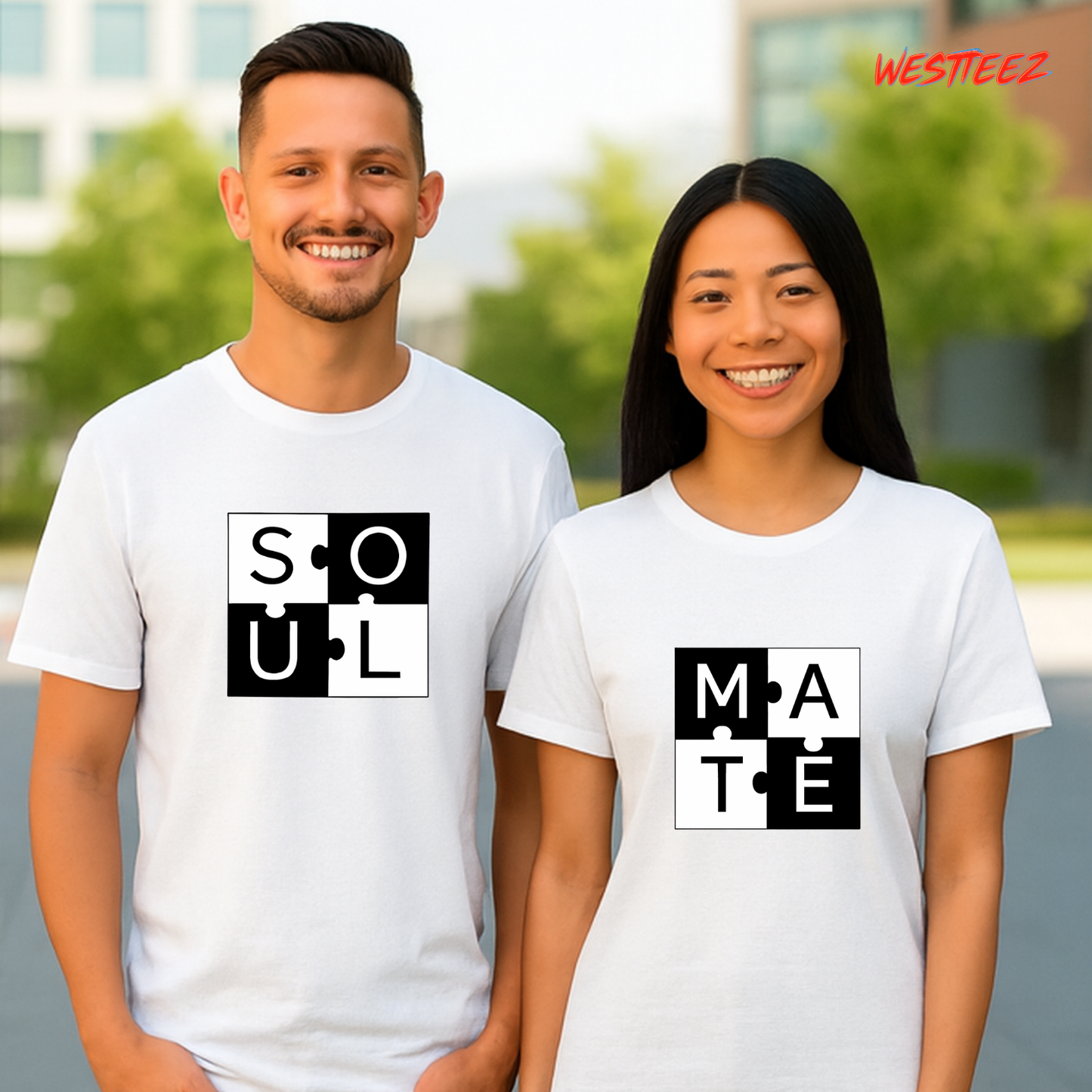 Soul Mate Grid Tees (Pack of 2) My Store