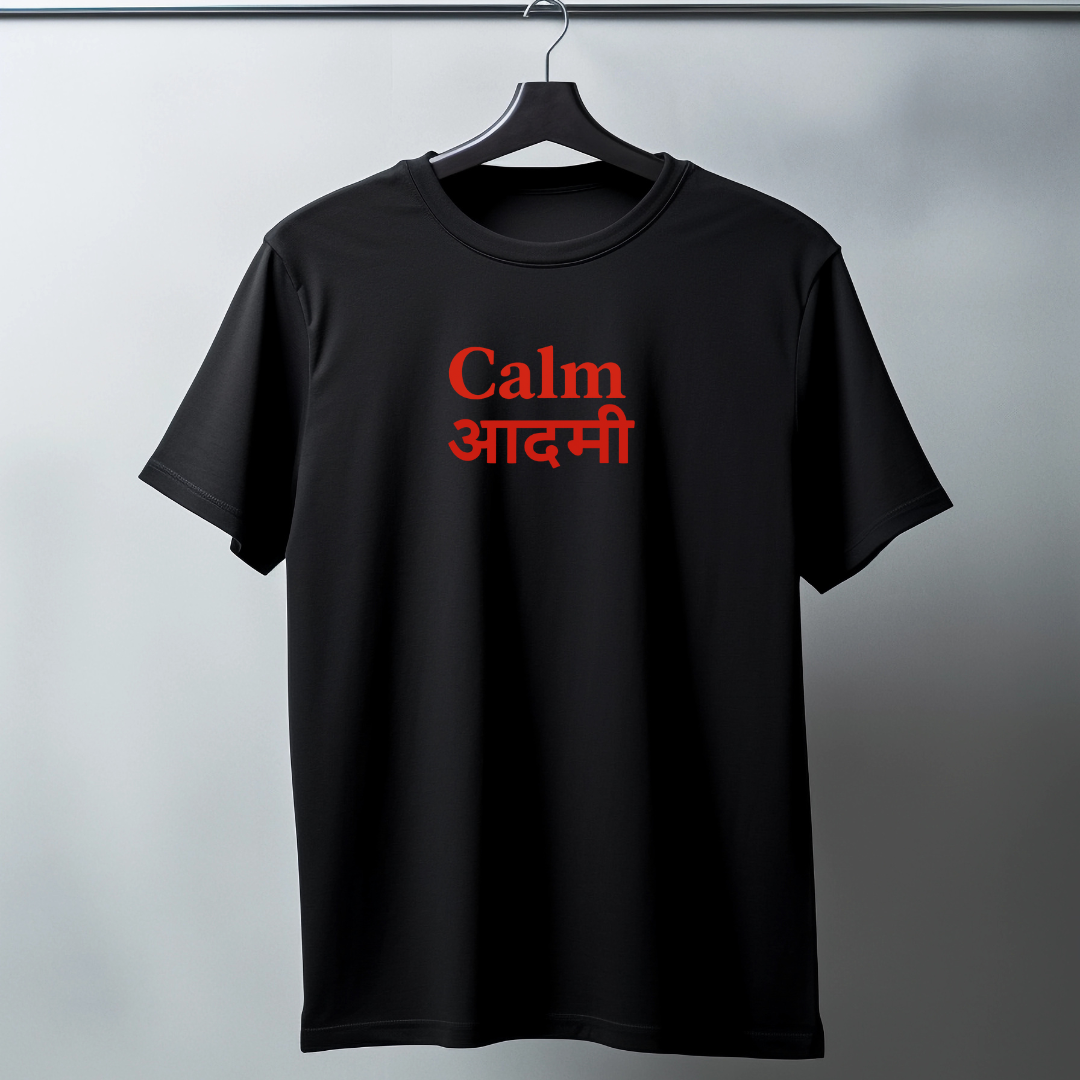 Calm Aadmi Black Oversized T-Shirt Westteez