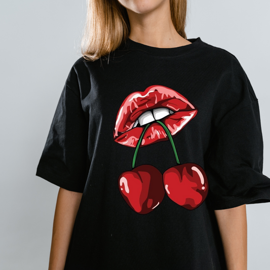 Lip & Cherry Oversized Tee Westteez